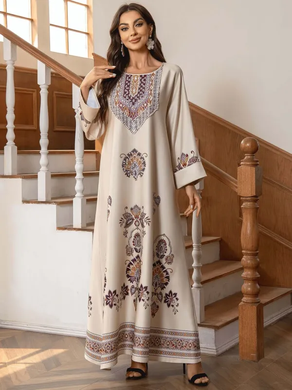 Elegant Embroidered Long Kaftan sold by Evofash
