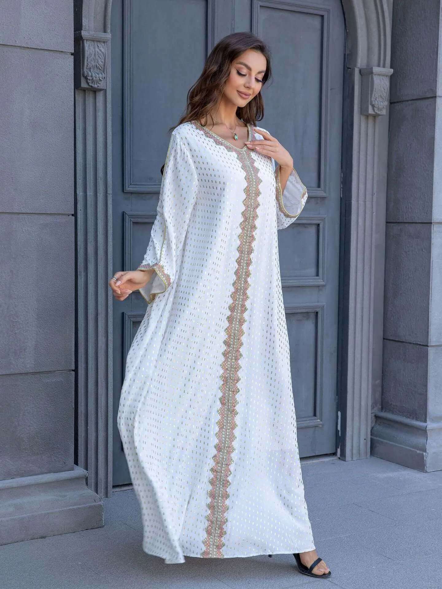 Lace Tape V-Neck Kaftan sold by Evofash product image thumbnail 4