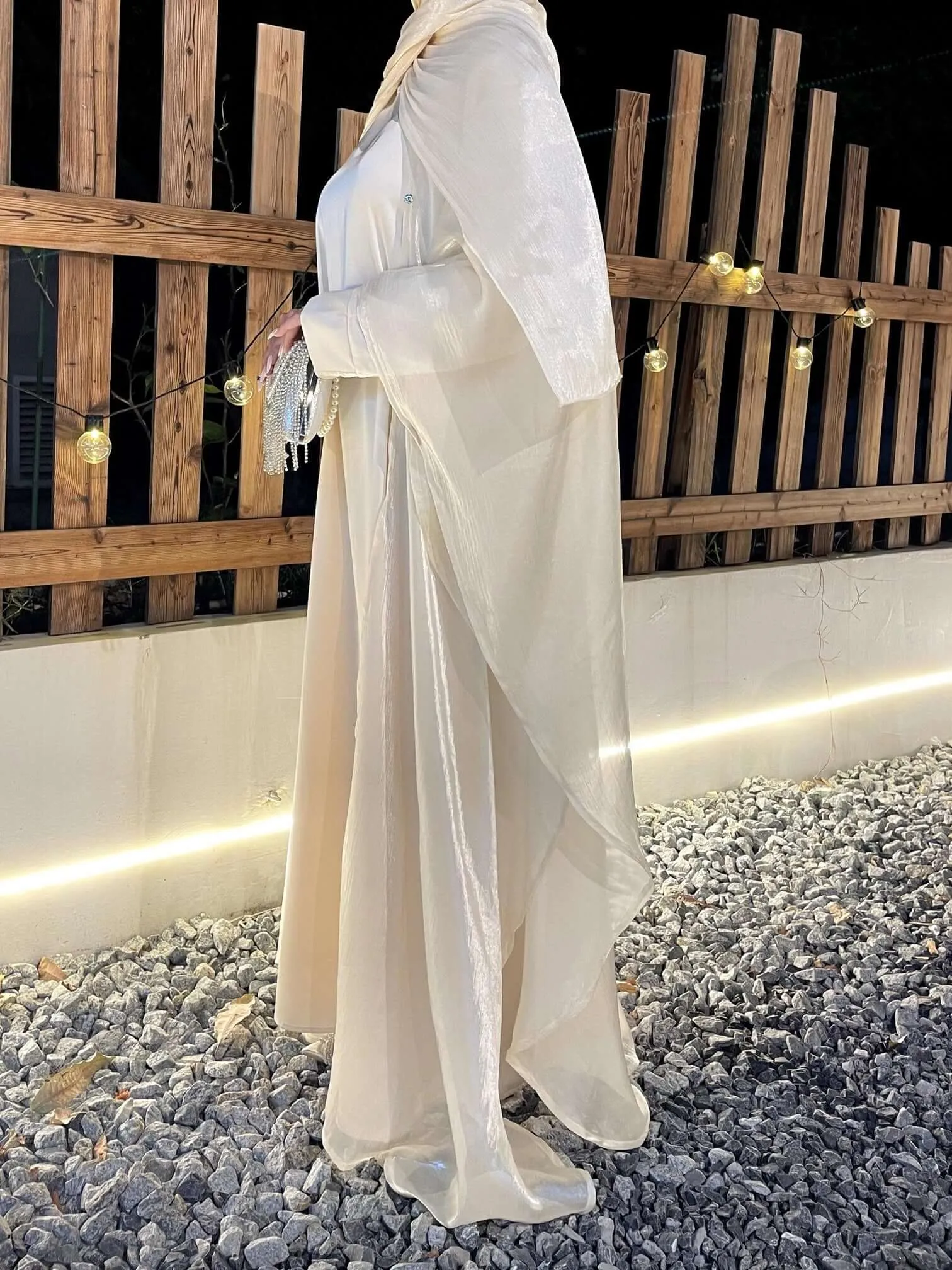 Solid Color Organza Minimalist Abaya Sets sold by Evofash product image thumbnail 4