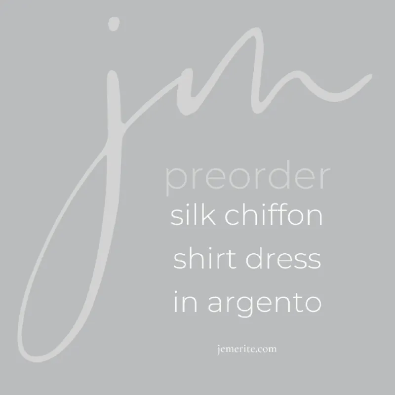 donna silk chiffon shirt dress in argento sold by Je Mérite