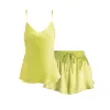 lola silk camisole and short set in citron sold by Je Mérite