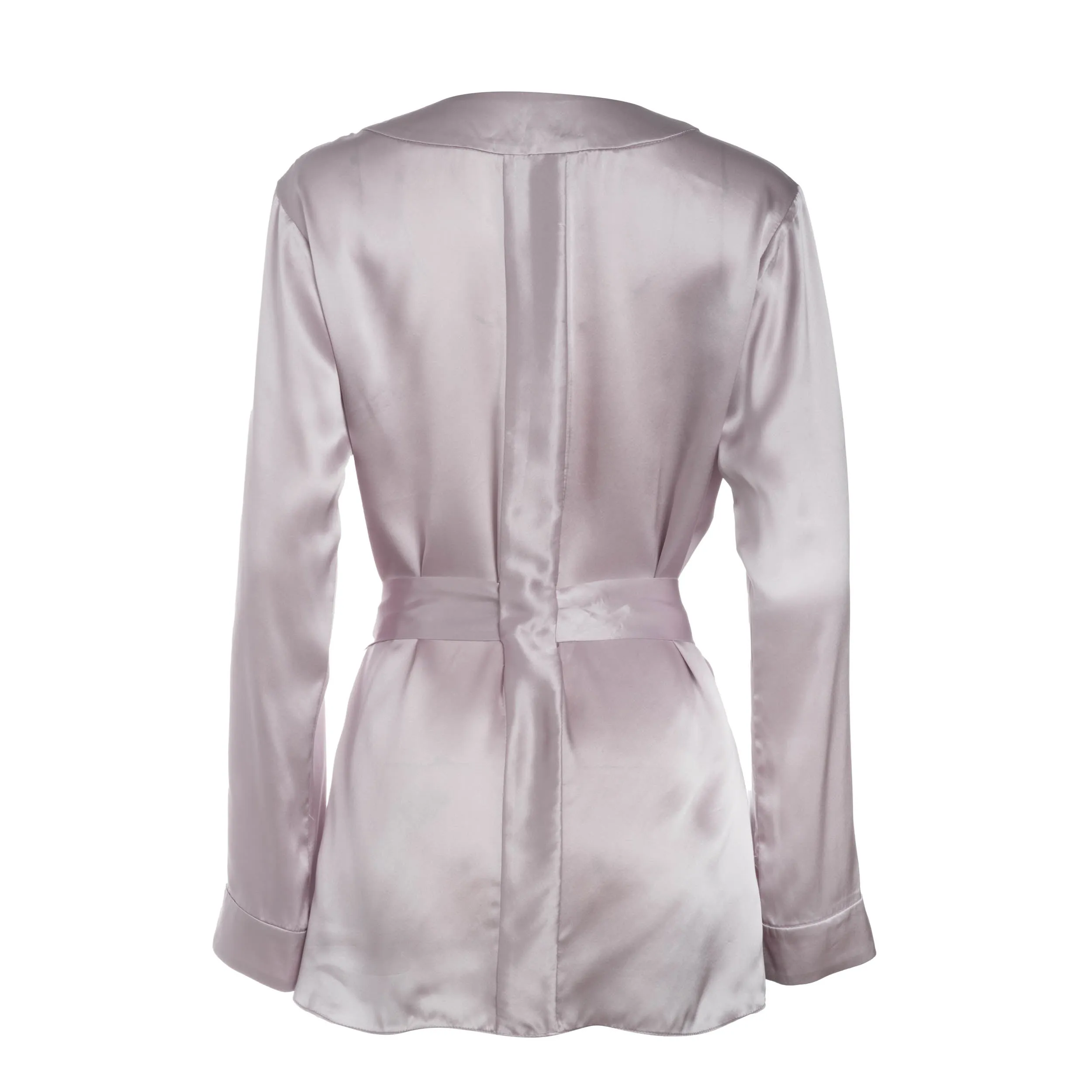 lola silk short robe in blush sold by Je Mérite product image thumbnail 3