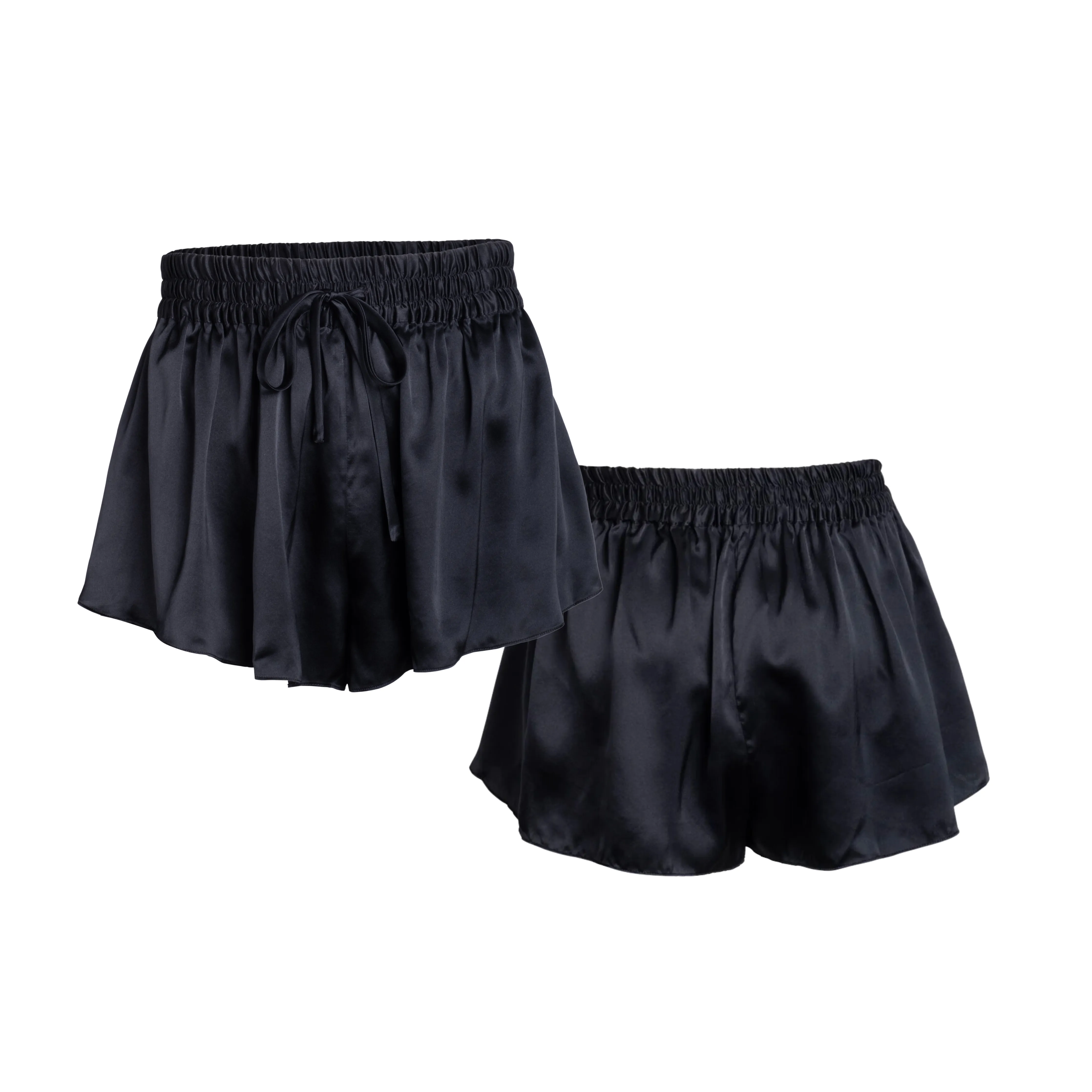 lola silk shirt dress and short set in noire sold by Je Mérite product image thumbnail 4