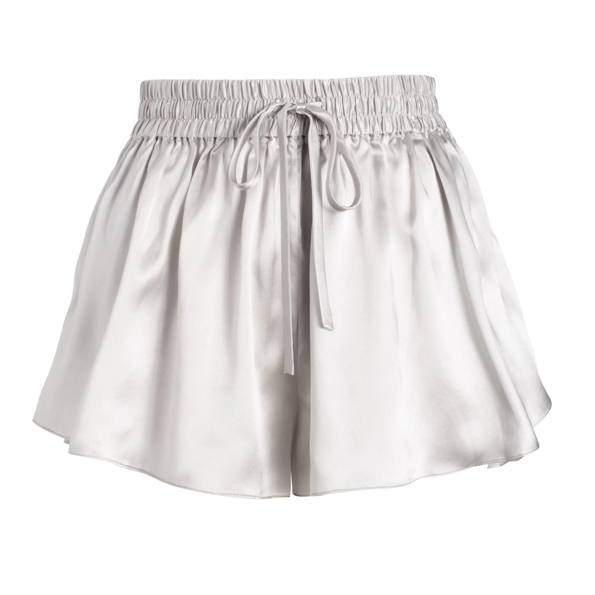 lola silk short in argento sold by Je Mérite