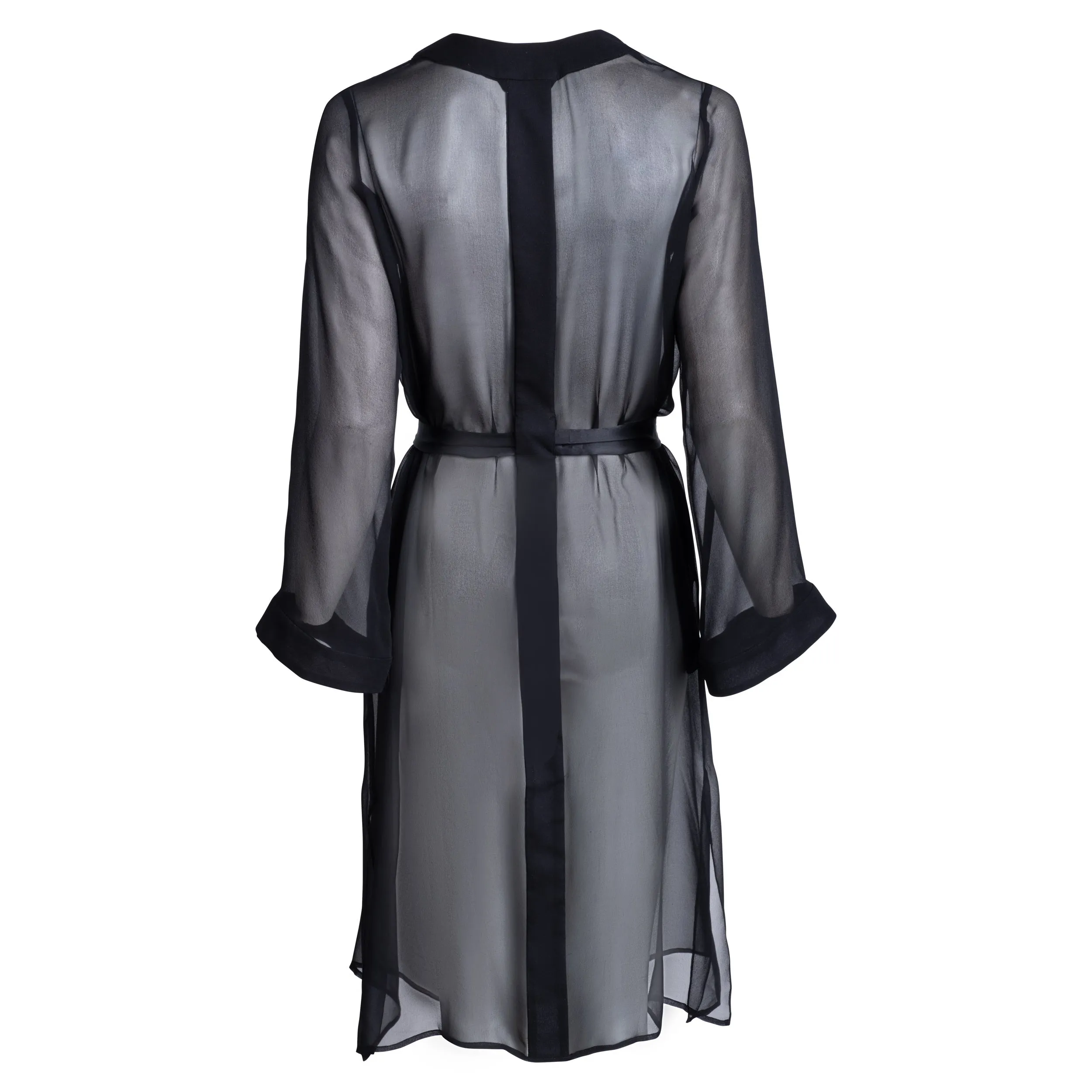 donna silk chiffon nightdress in noire sold by Je Mérite product image thumbnail 3
