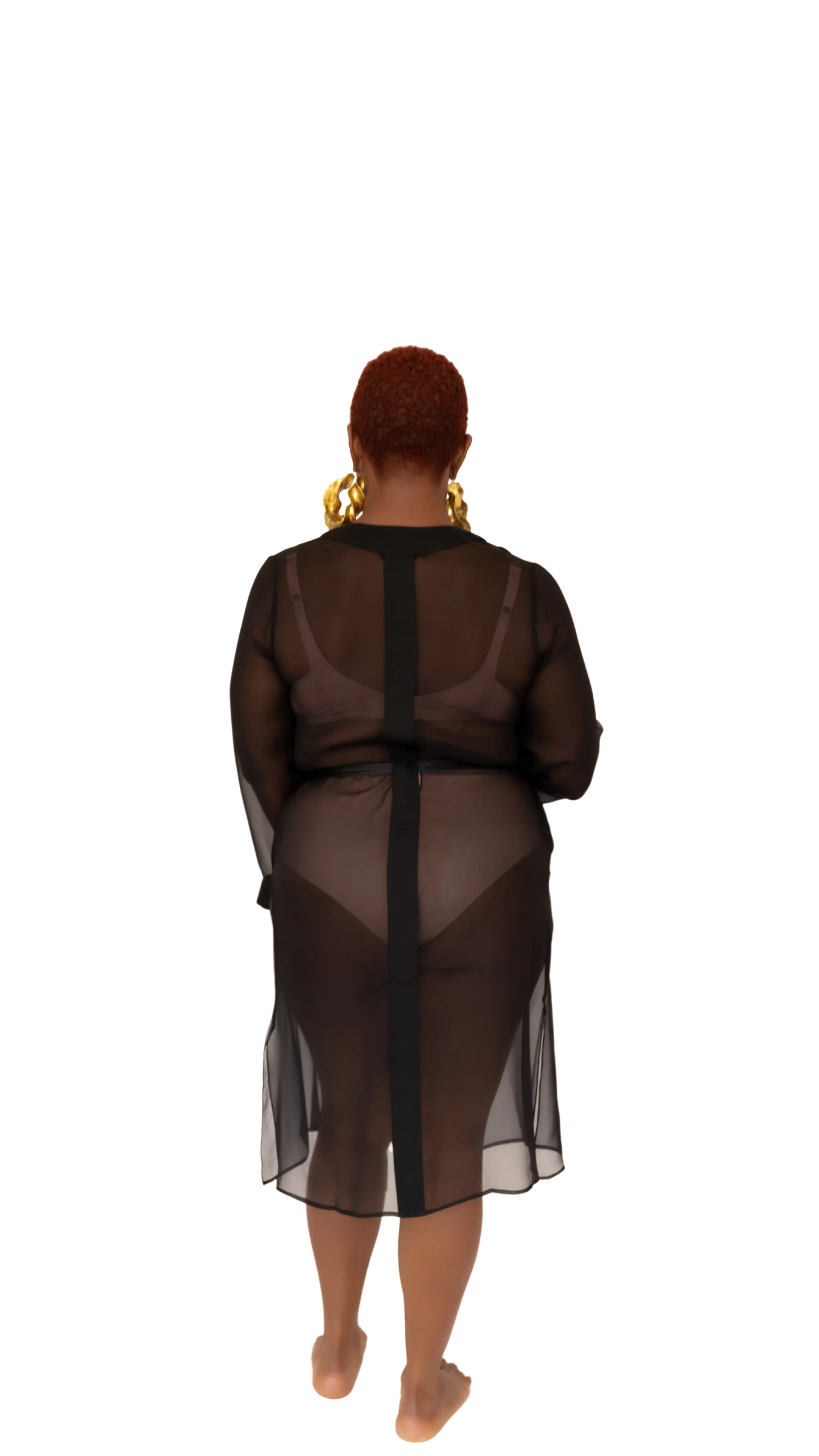 donna silk chiffon nightdress in noire sold by Je Mérite product image thumbnail 5