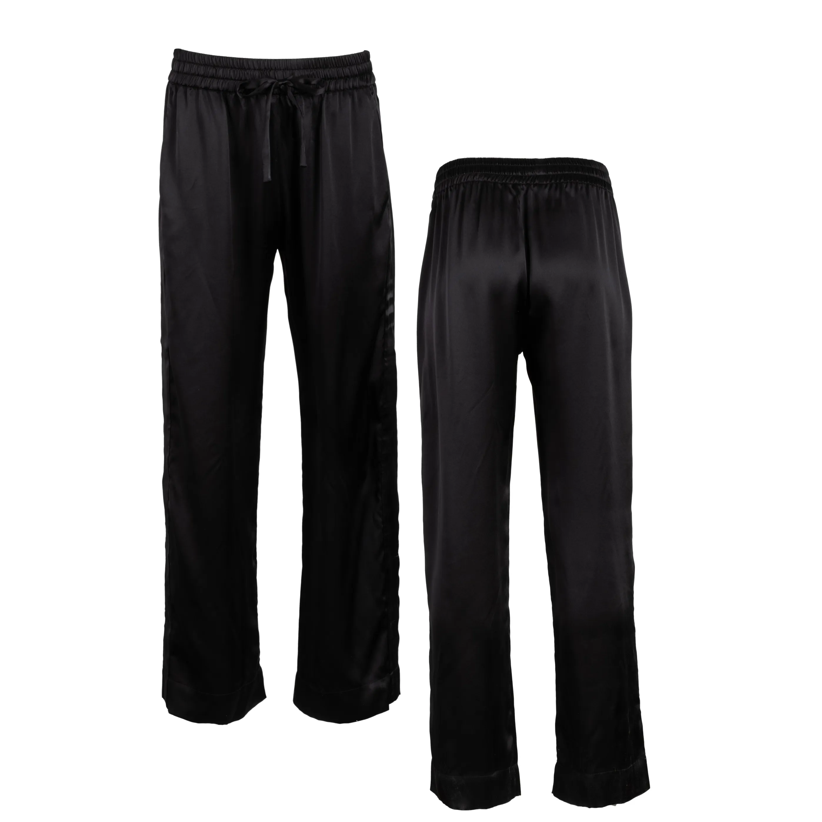 lola cropped silk sleep shirt and tuxedo bermuda short in noire sold by Je Mérite product image thumbnail 4