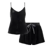 josephine velvet camisole and short set in noire sold by Je Mérite