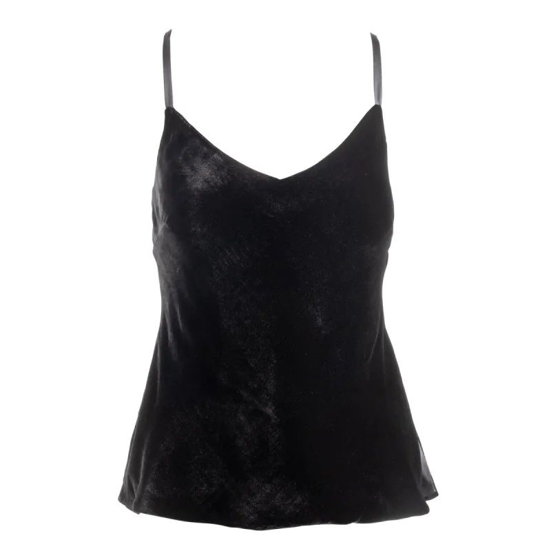 Josephine silk velvet camisole in noire sold by Je Mérite