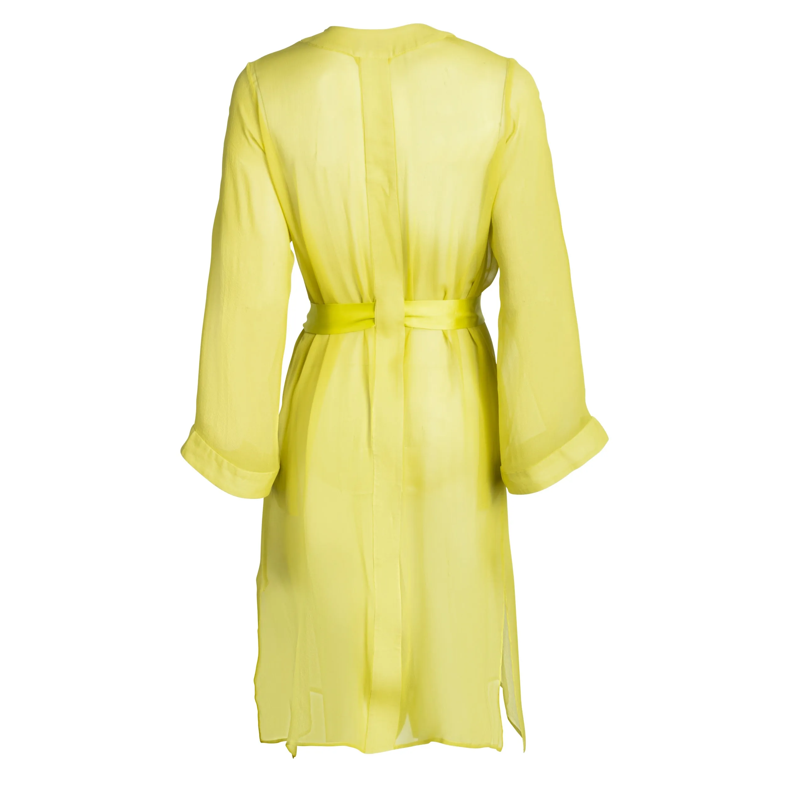 donna silk chiffon night dress in chartreuse sold by Je Mérite product image thumbnail 3