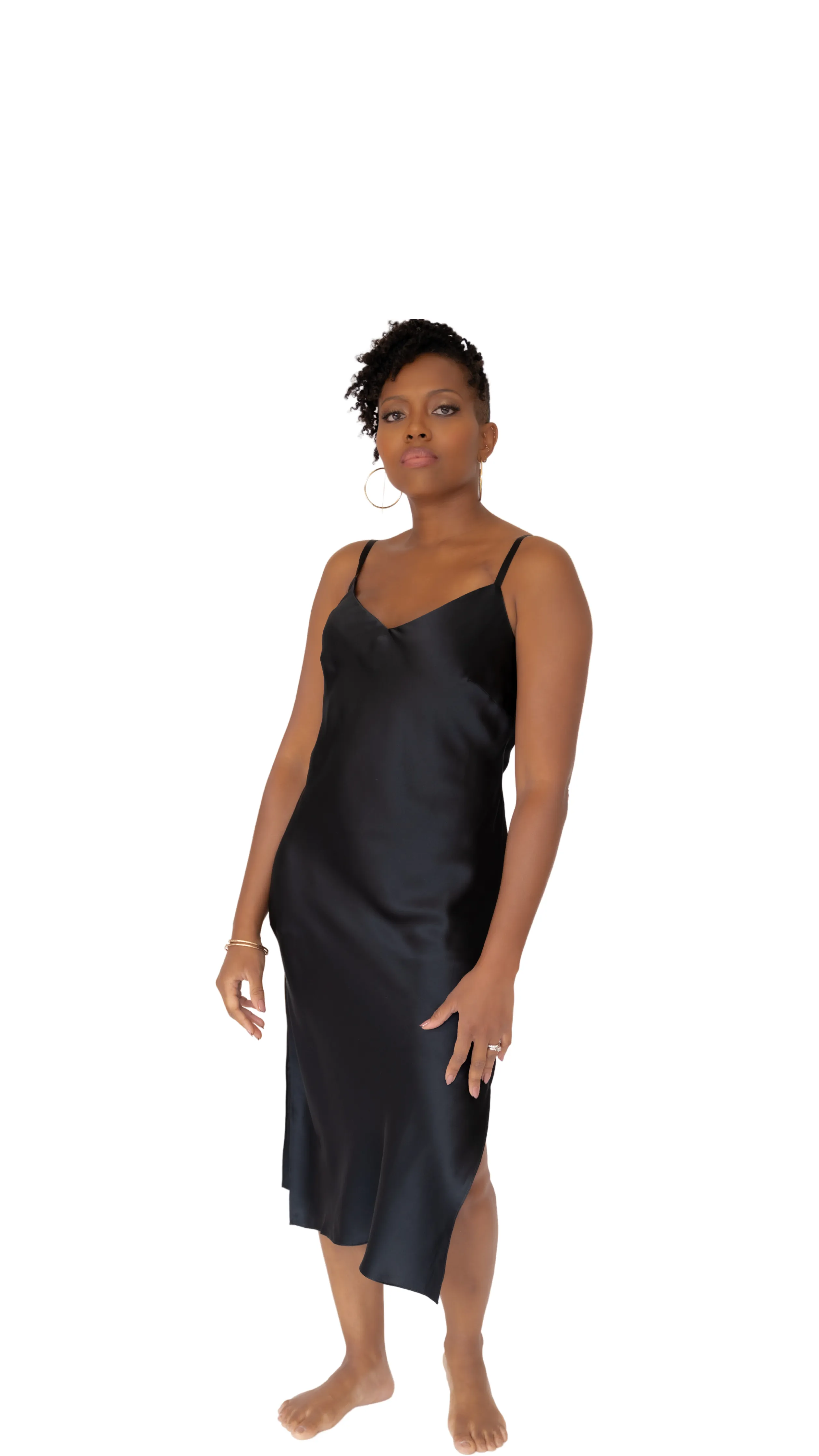 lola silk chemise in noire sold by Je Mérite product image thumbnail 2