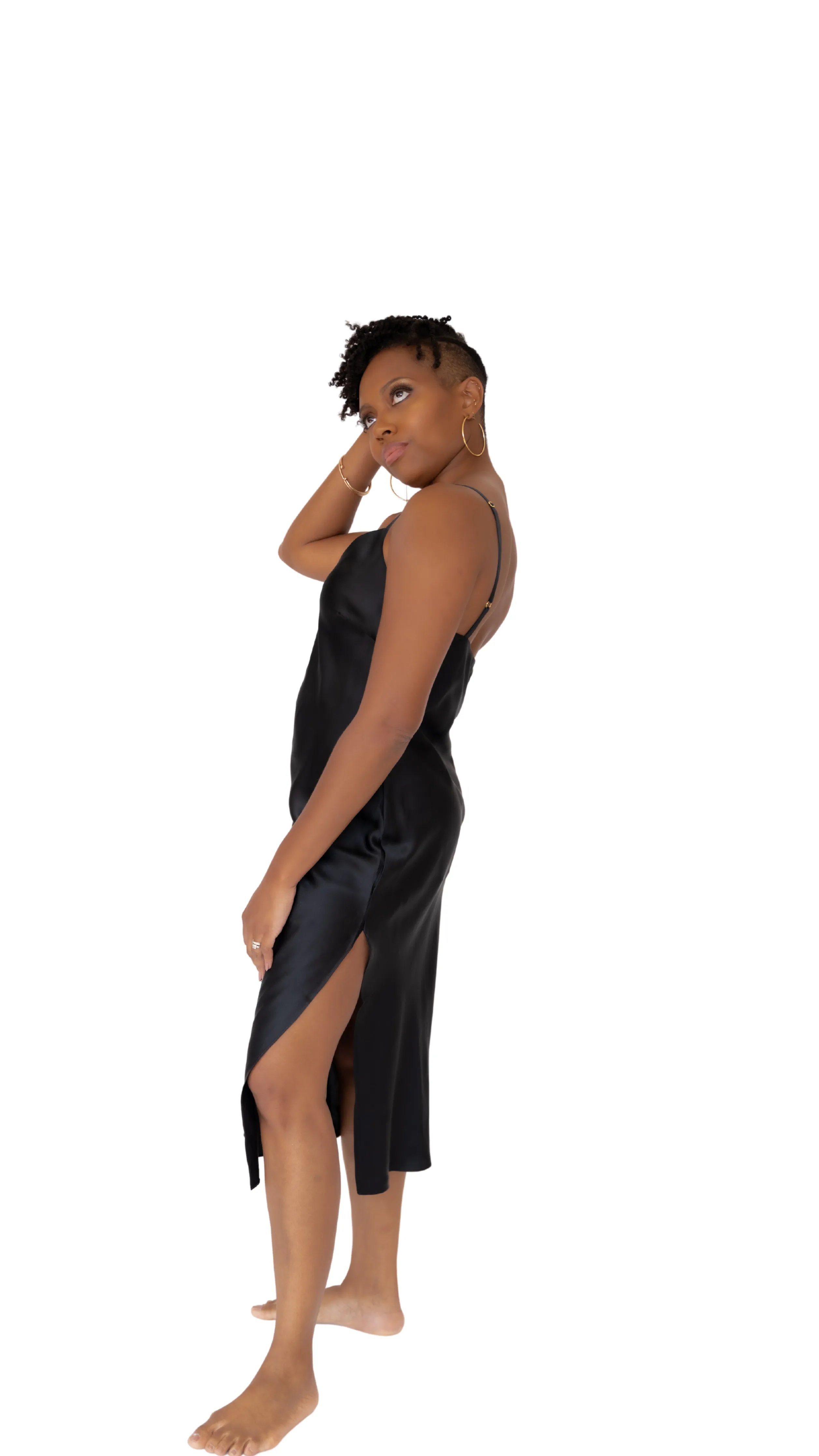 lola silk chemise in noire sold by Je Mérite product image thumbnail 5