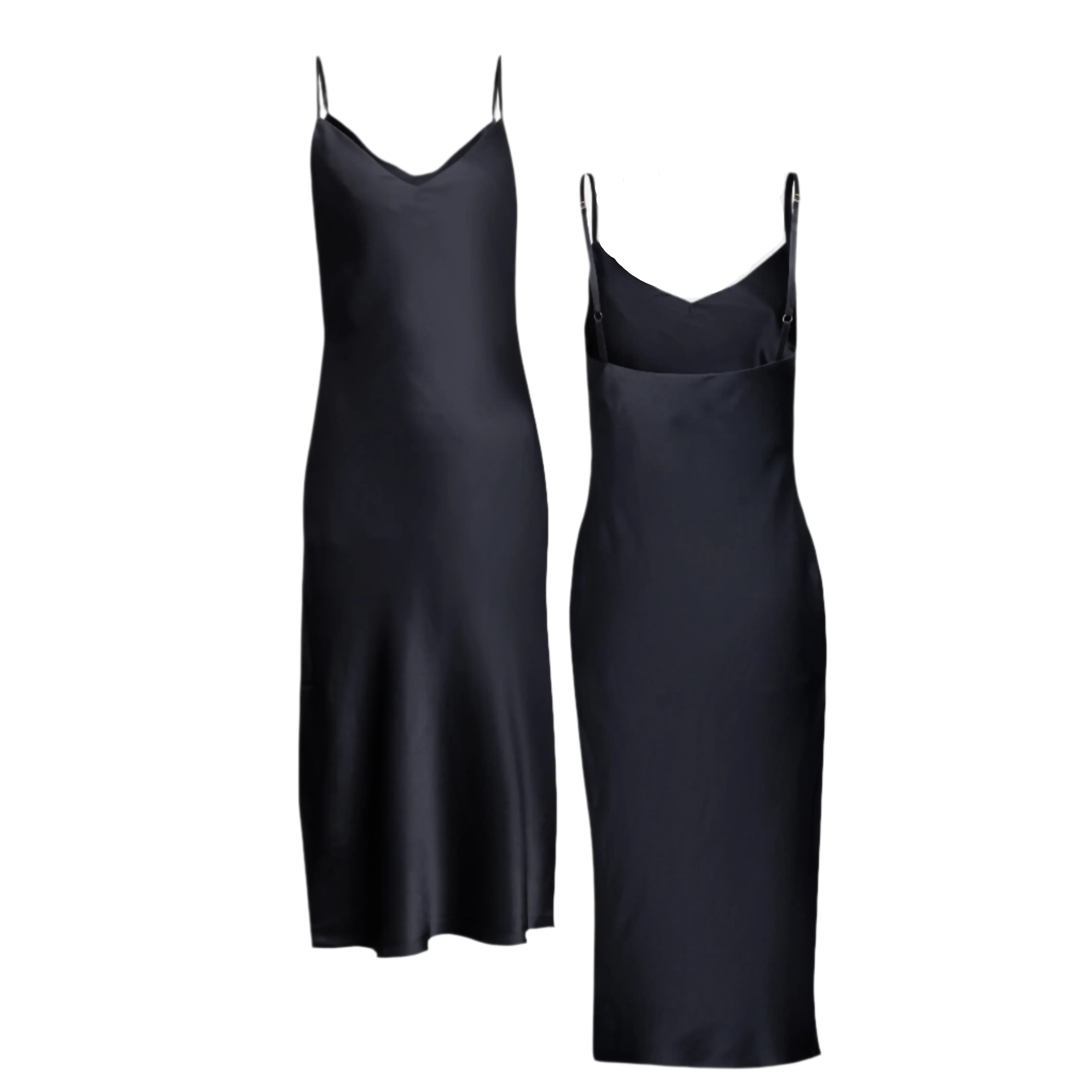 donna silk chiffon nightdress & lola silk chemise set in noire sold by Je Mérite product image thumbnail 4