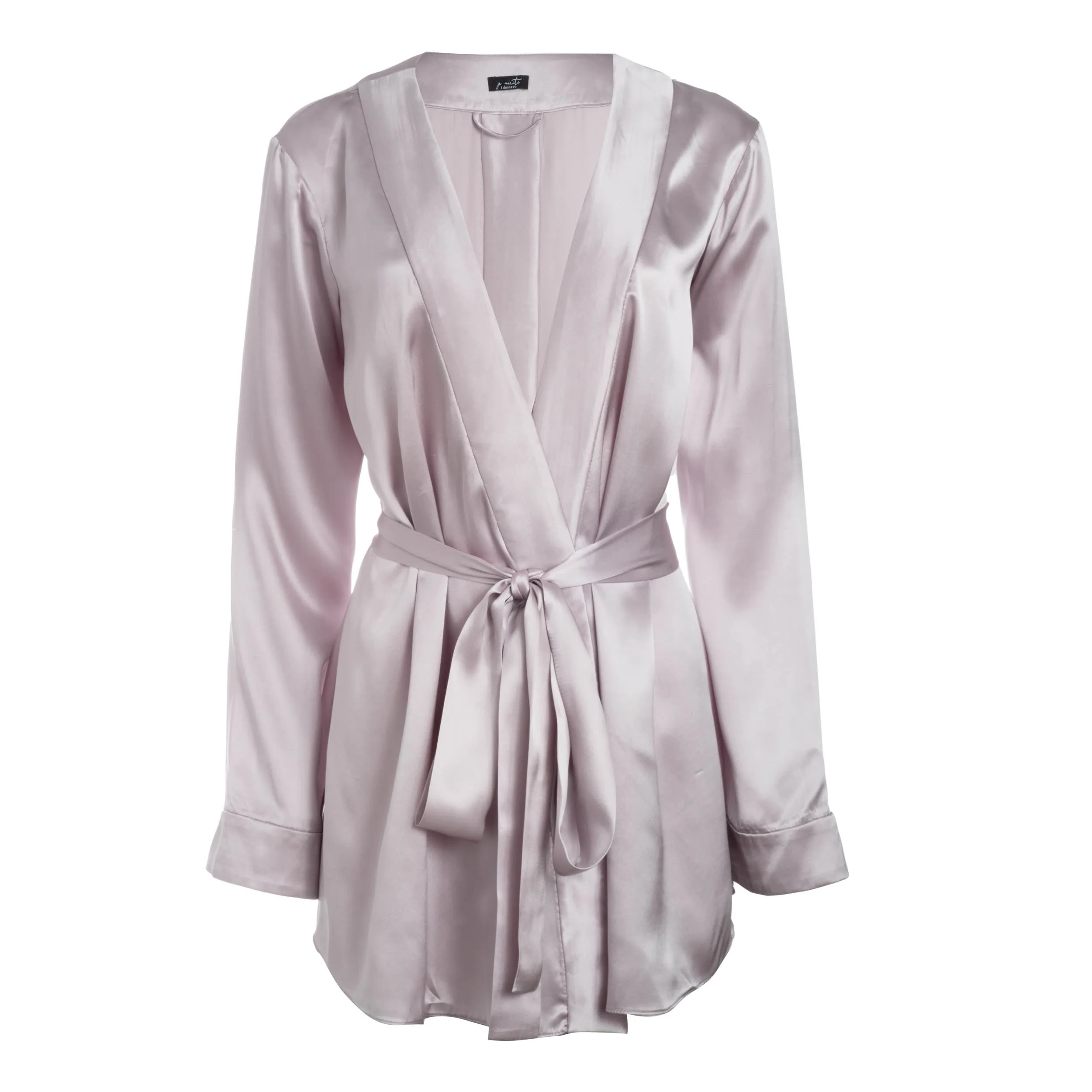 lola silk short robe in blush sold by Je Mérite product image thumbnail 2