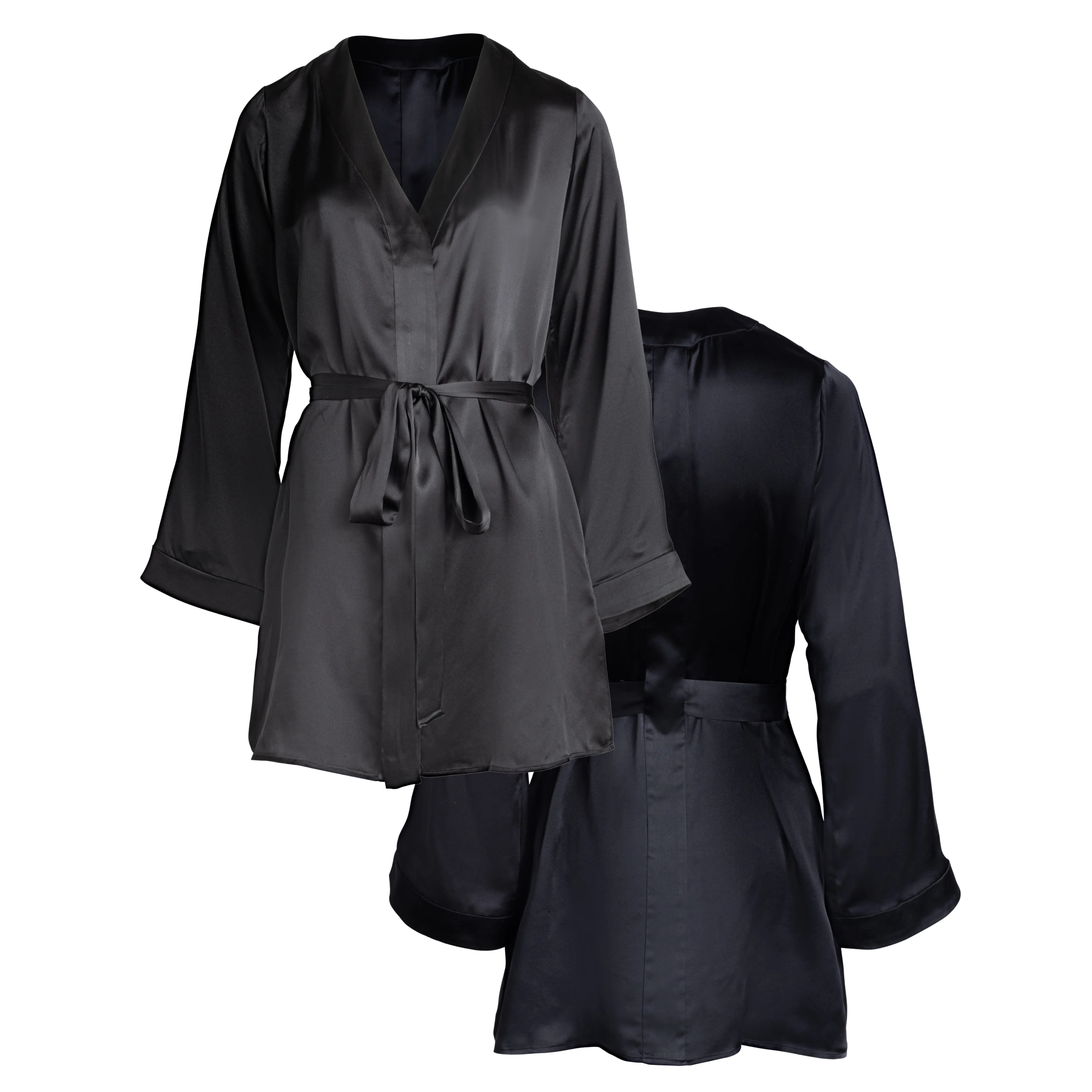 LOLA SILK SHIRT DRESS & SHORT IN NOIRE sold by Je Mérite product image thumbnail 3