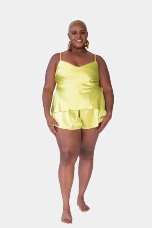 lola silk camisole in citron sold by Je Mérite