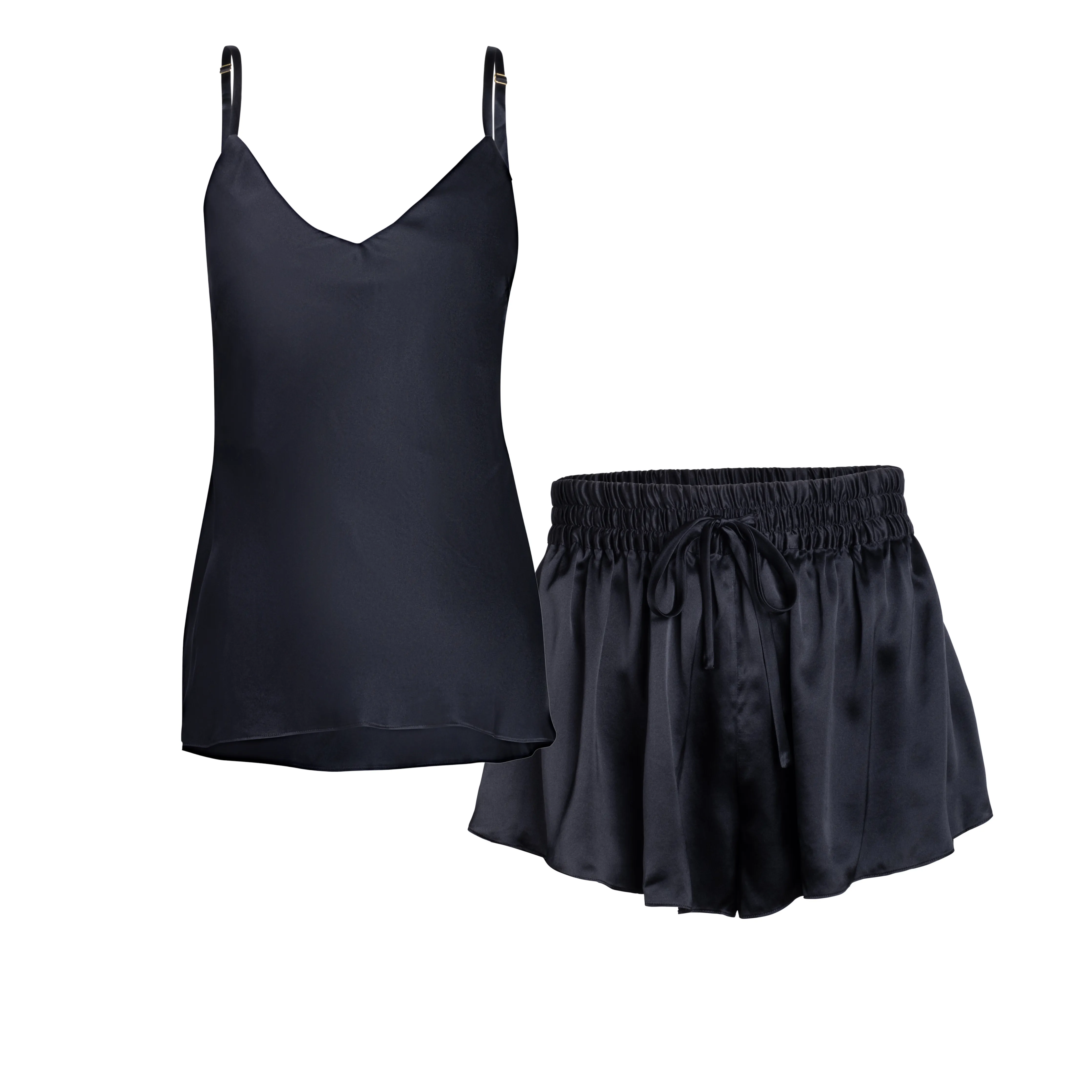 lola silk camisole & short set in noire sold by Je Mérite product image thumbnail 2