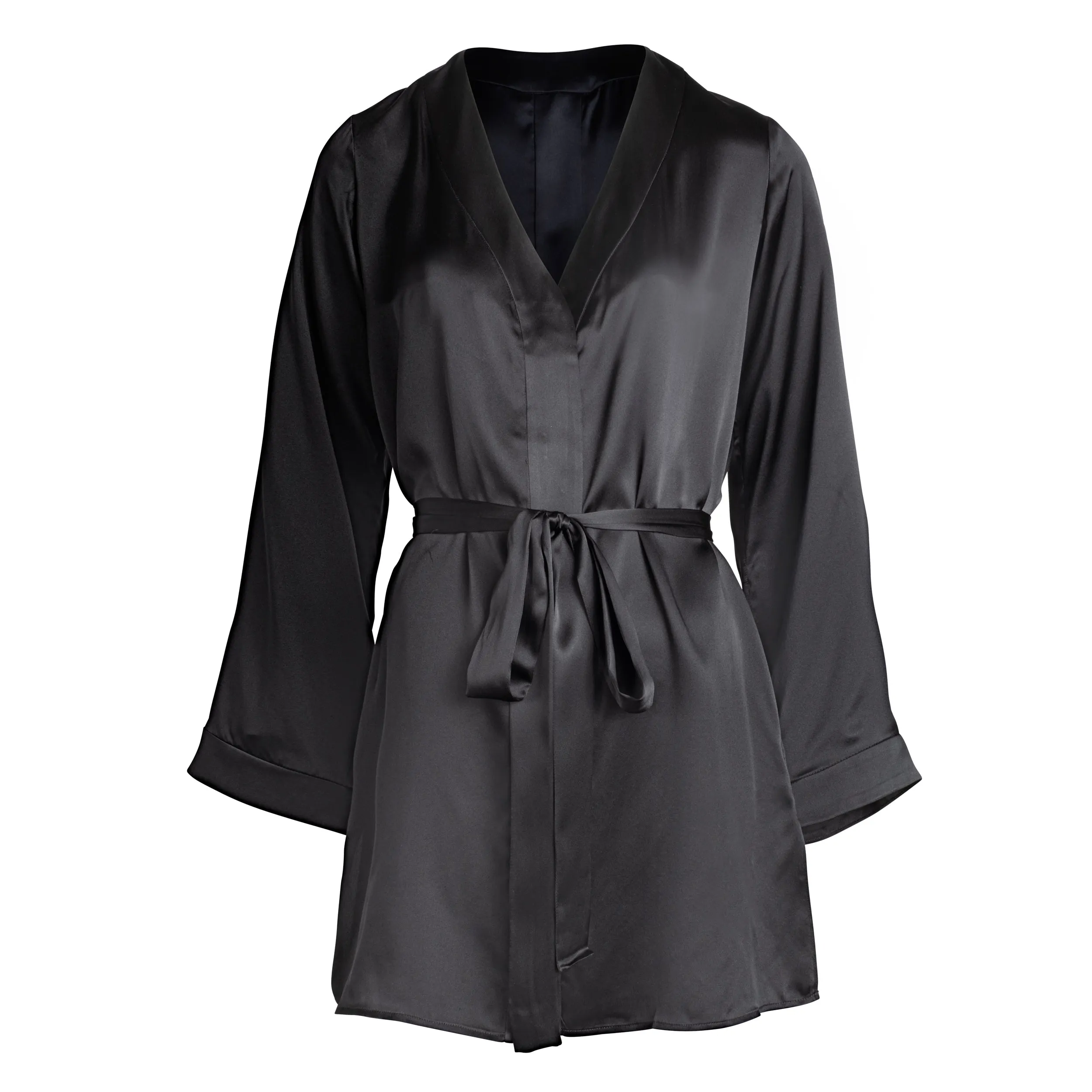 lola silk shirt dress in noire sold by Je Mérite product image thumbnail 2