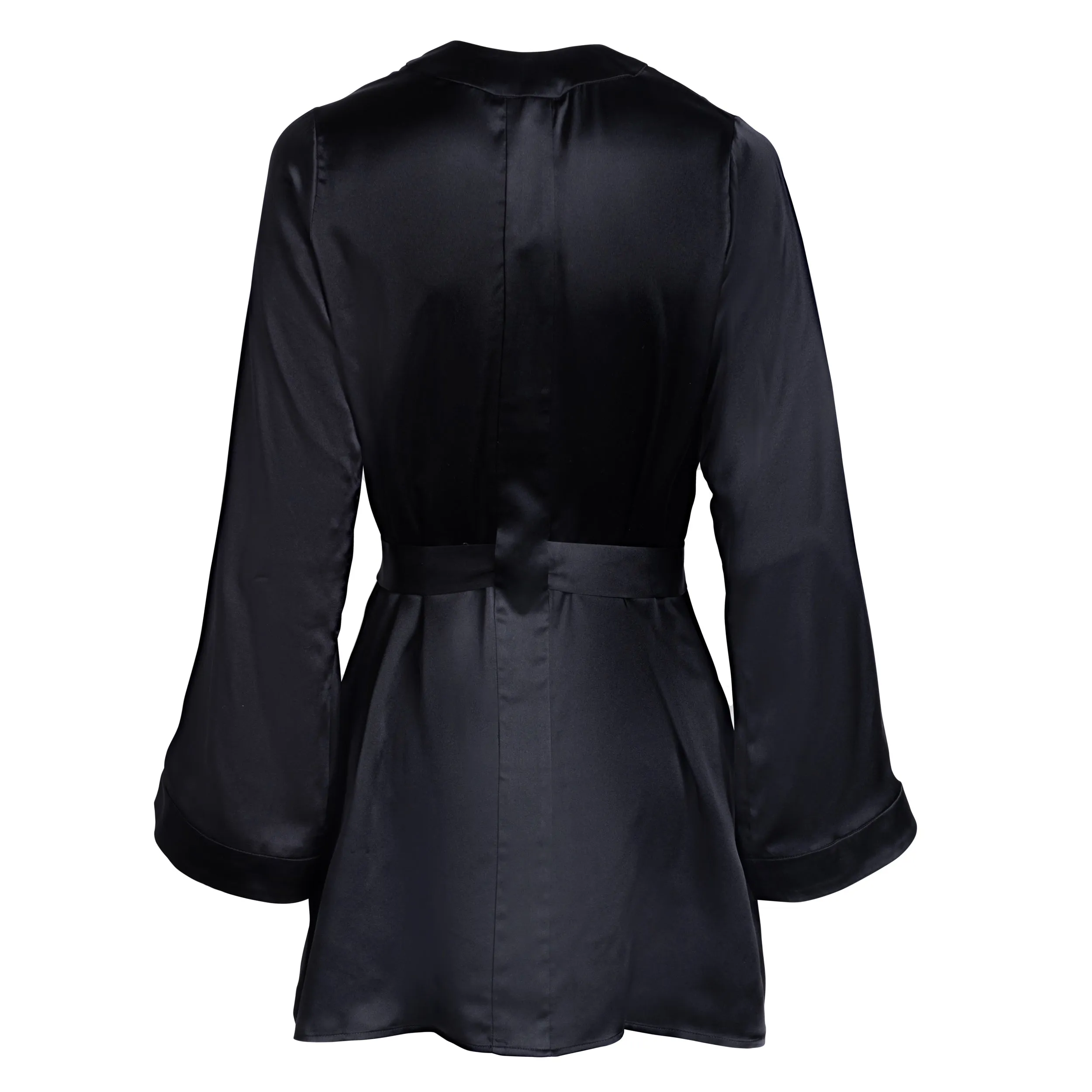 lola silk shirt dress in noire sold by Je Mérite product image thumbnail 3