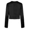 lola silk cropped sleep shirt & tuxedo pant in noire sold by Je Mérite