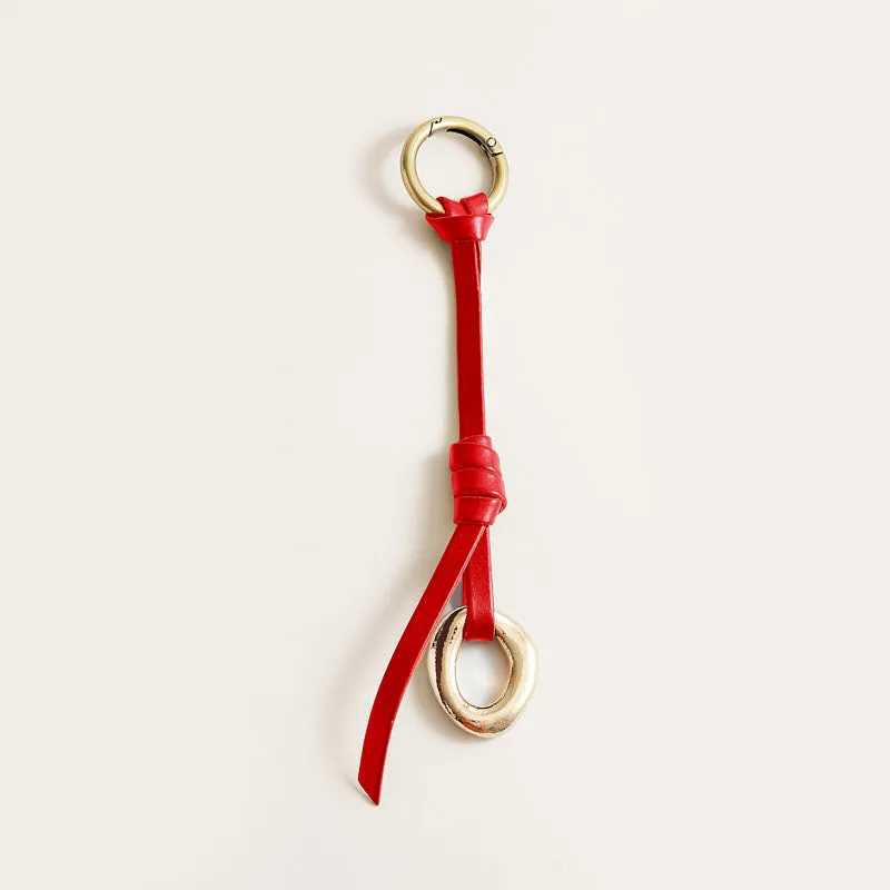 Leather & Pebble Bag Charm - Red sold by Parker Thatch