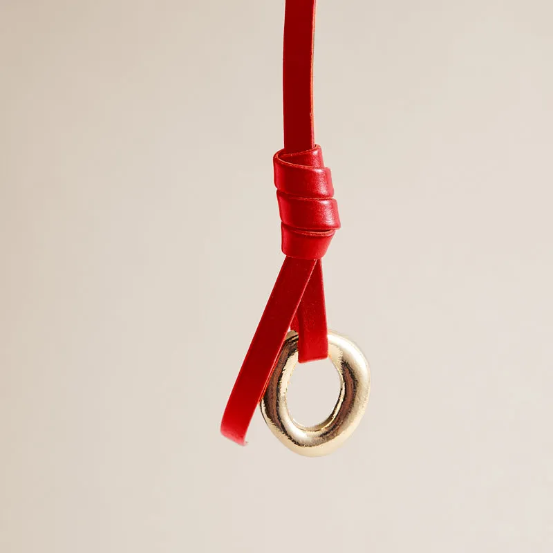 Leather & Pebble Bag Charm - Red sold by Parker Thatch product image thumbnail 2
