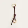 Leather & Pebble Bag Charm - Cognac sold by Parker Thatch