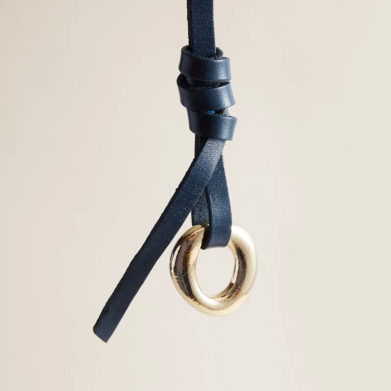 Leather & Pebble Bag Charm - Navy sold by Parker Thatch product image thumbnail 2