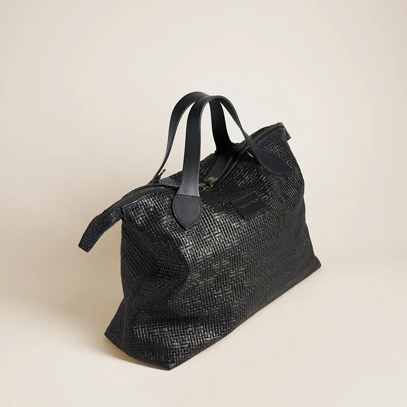 Charlie - Leather Black Basketweave sold by Parker Thatch product image thumbnail 2