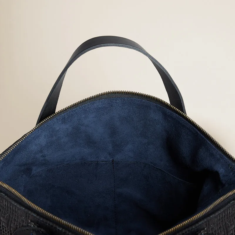 Charlie - Leather Black Basketweave sold by Parker Thatch product image thumbnail 5