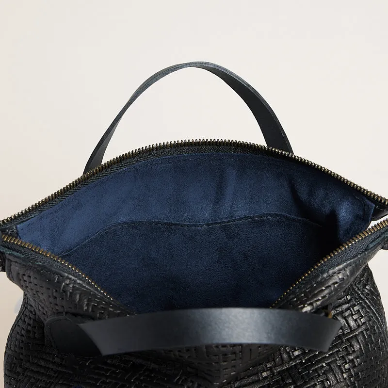 Small Charlie - Leather Black Basketweave sold by Parker Thatch product image thumbnail 4