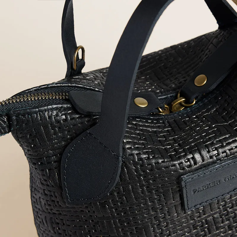 Small Charlie - Leather Black Basketweave sold by Parker Thatch product image thumbnail 3