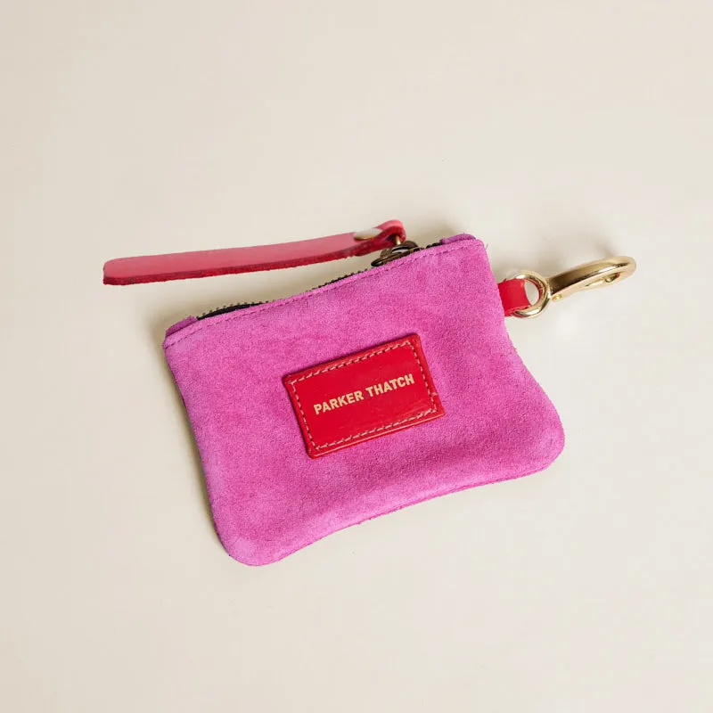 Zip Top Pouch with Keyring - Suede Pink sold by Parker Thatch product image thumbnail 2