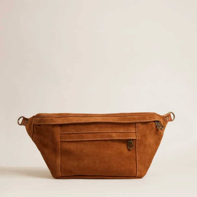 Cross Your Heart Sling - Suede Caramel sold by Parker Thatch