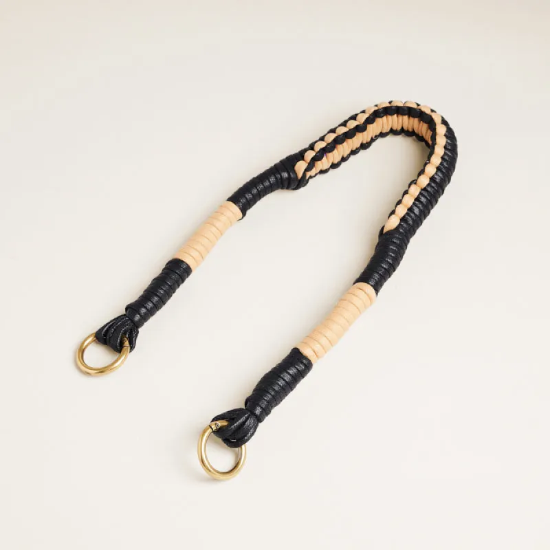 Braided Shoulder Strap - Black & Natural sold by Parker Thatch