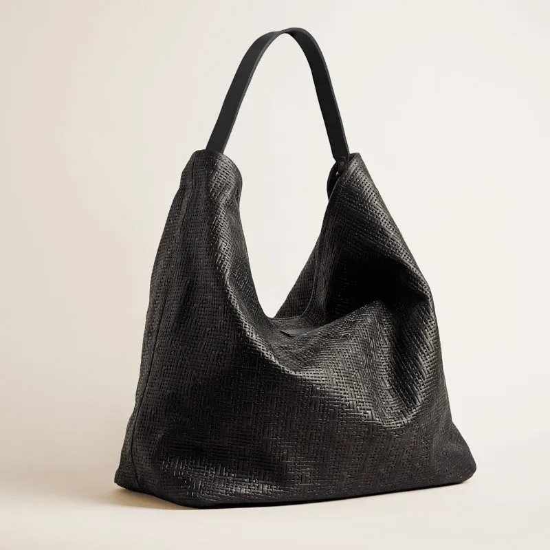 XL Jane - Slouch Bag - Leather Black Basketweave sold by Parker Thatch product image thumbnail 3