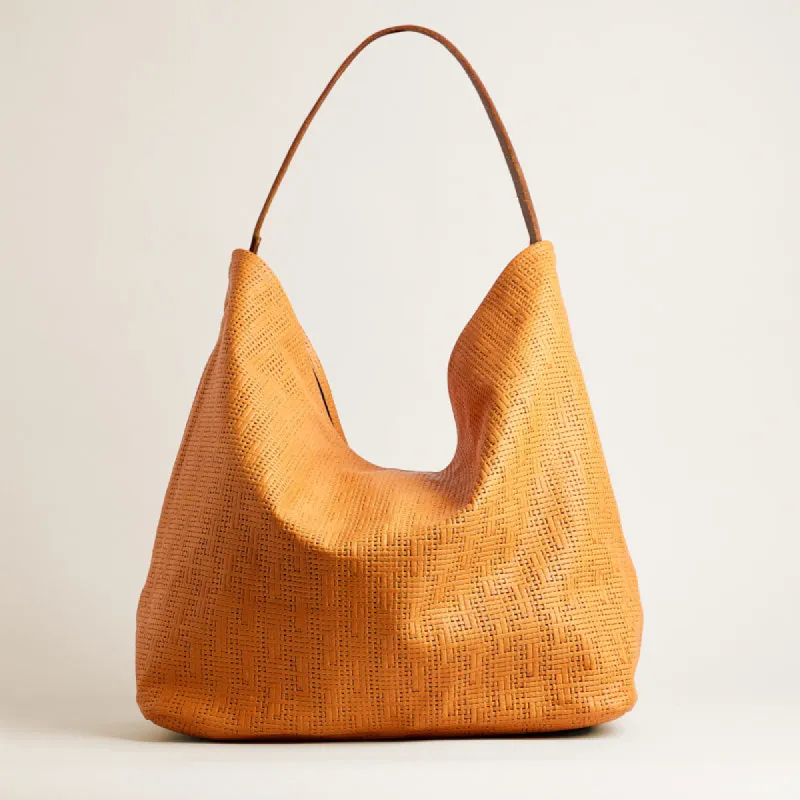 XL Jane - Slouch Bag -  Leather Terracotta Basketweave sold by Parker Thatch
