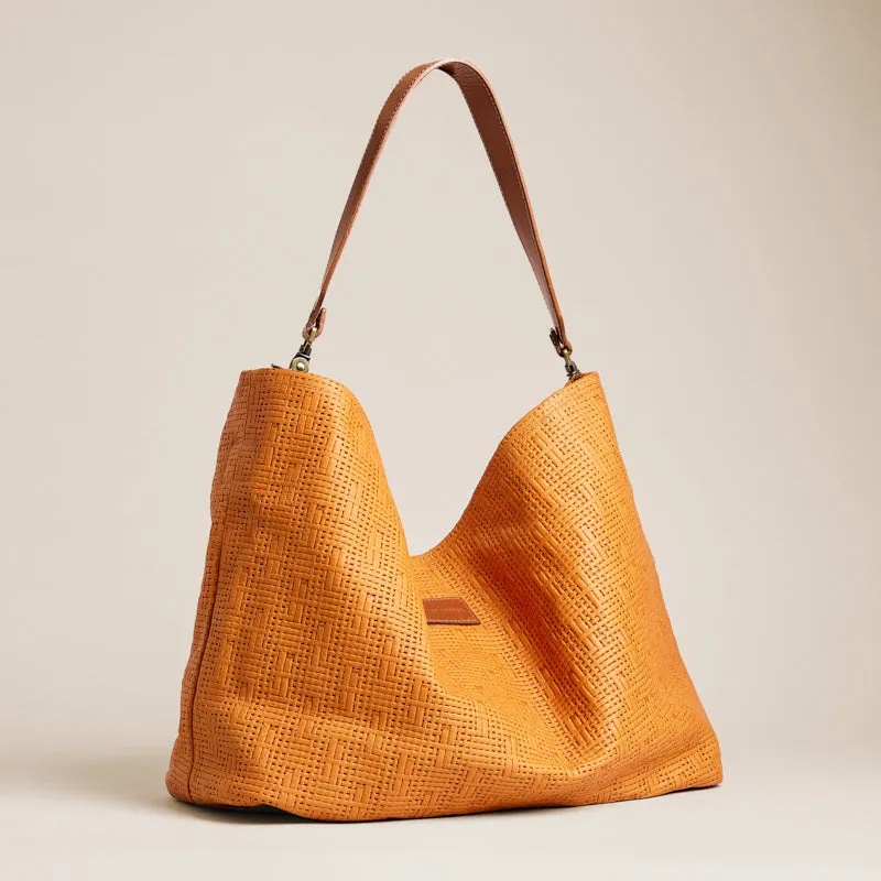 Medium Jane - Slouch Bag - Leather Terracotta Basketweave sold by Parker Thatch product image thumbnail 3