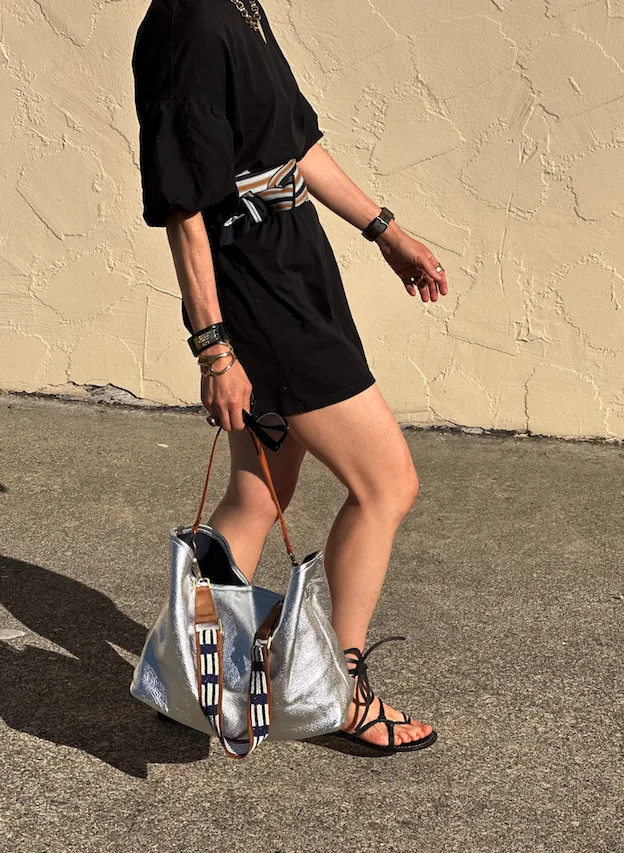 Medium Jane - Slouch Bag - Leather Black Basketweave sold by Parker Thatch product image thumbnail 2