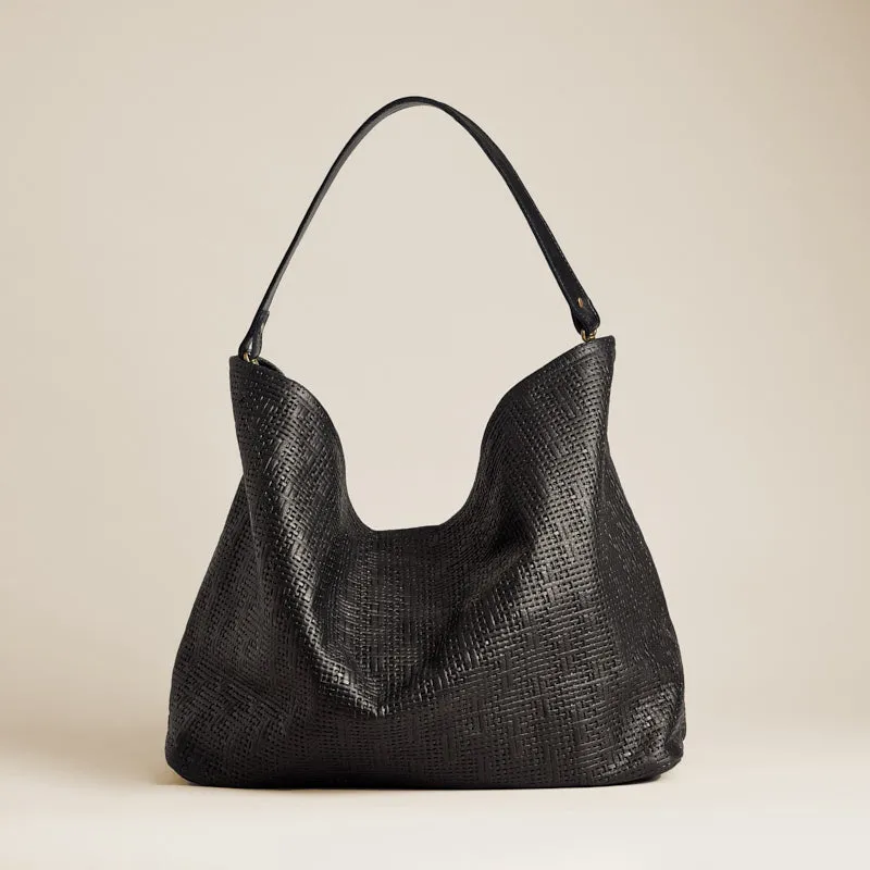 Medium Jane - Slouch Bag - Leather Black Basketweave sold by Parker Thatch
