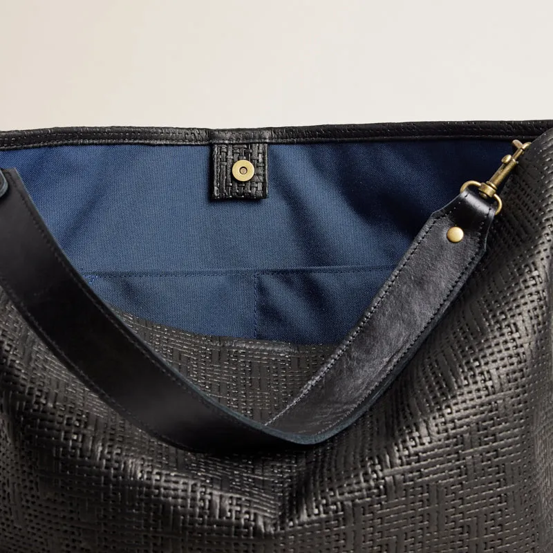Medium Jane - Slouch Bag - Leather Black Basketweave sold by Parker Thatch product image thumbnail 5