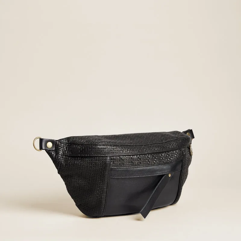 Cross Your Heart Sling - Leather Black Basketweave sold by Parker Thatch product image thumbnail 3