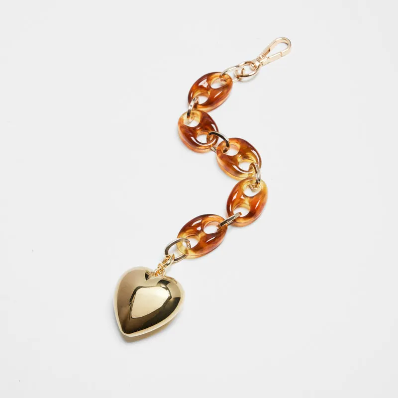 Tortoise Big Puffy Heart Chain Bag Charm sold by Parker Thatch