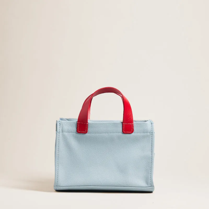 Micro Mimi - Leather Ice Blue with Red sold by Parker Thatch