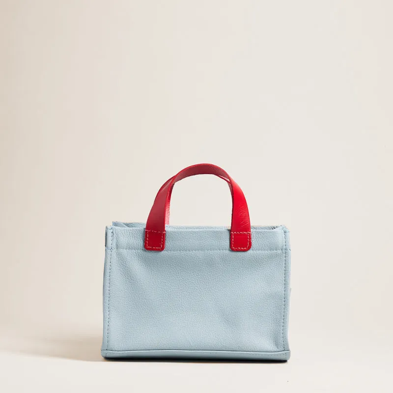 Micro Mimi - Leather Ice Blue with Red sold by Parker Thatch