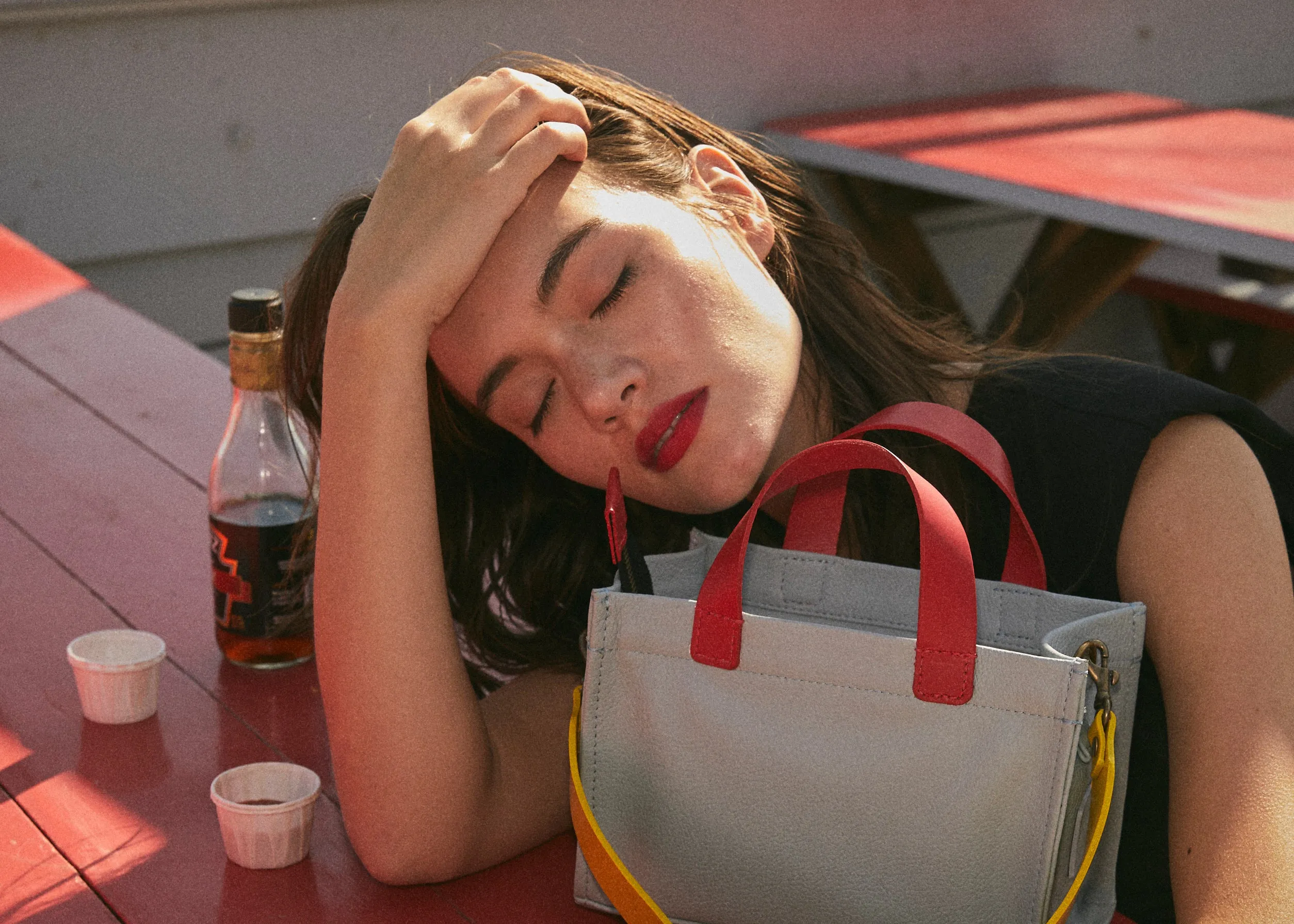 Micro Mimi - Leather Ice Blue with Red sold by Parker Thatch product image thumbnail 2