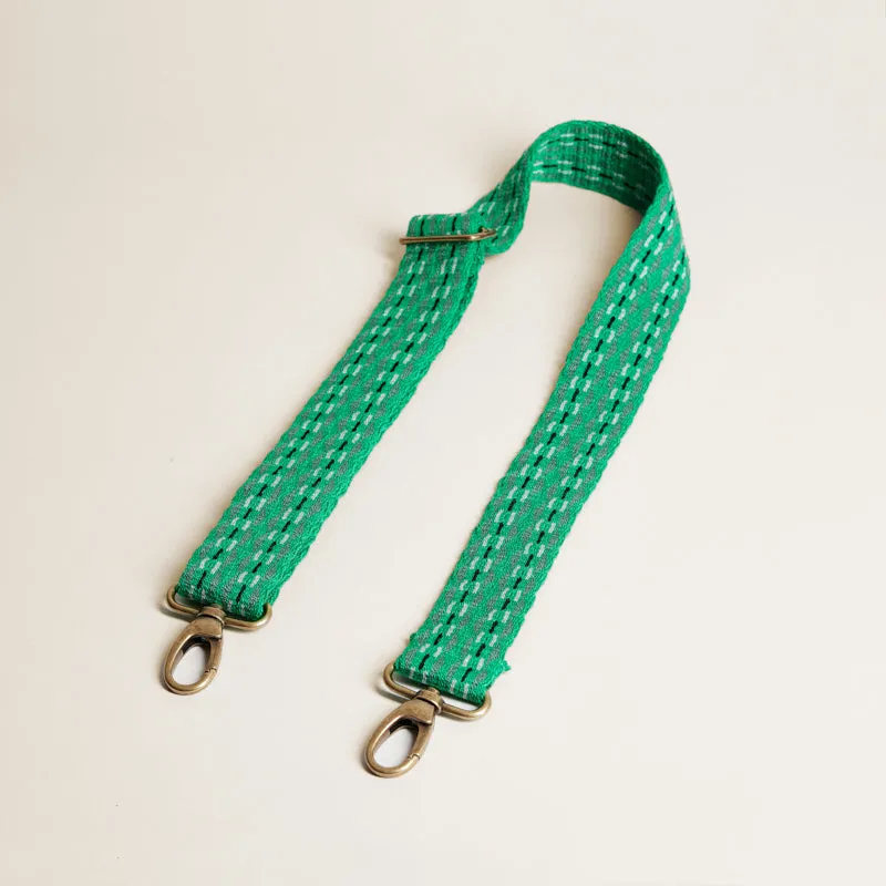 Adjustable Hand-Woven Crossbody Strap - Green Subtle Pattern sold by Parker Thatch product image thumbnail 2
