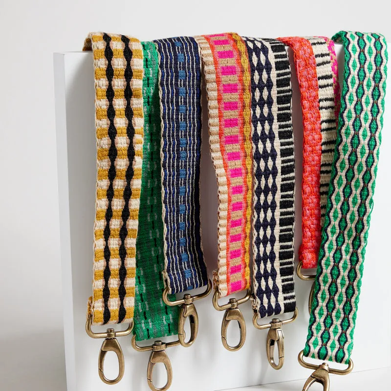 Adjustable Hand-Woven Crossbody Strap - Green Subtle Pattern sold by Parker Thatch product image thumbnail 4