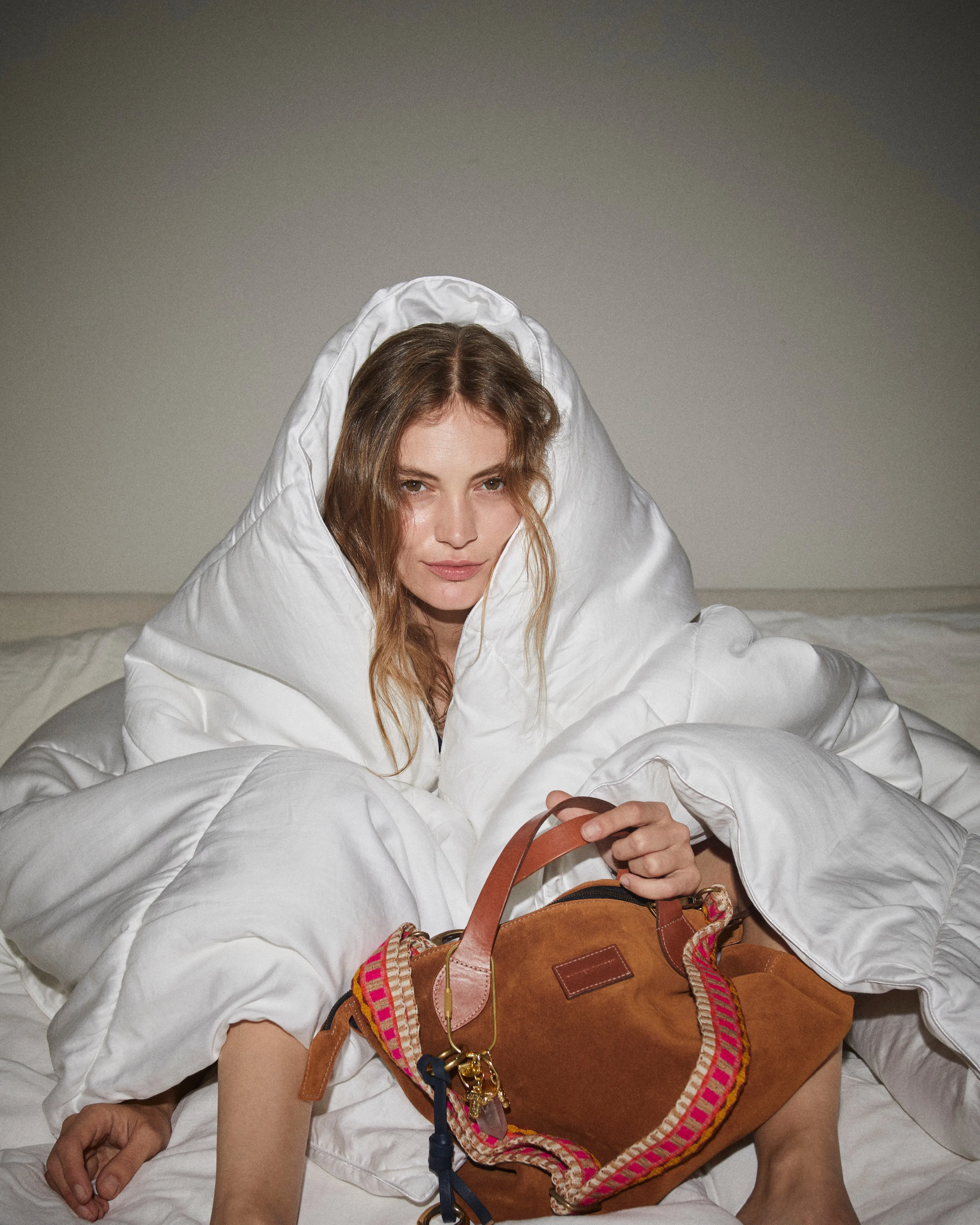 Adjustable Hand-Woven Crossbody Strap - Pink & Tan Pattern sold by Parker Thatch product image thumbnail 2