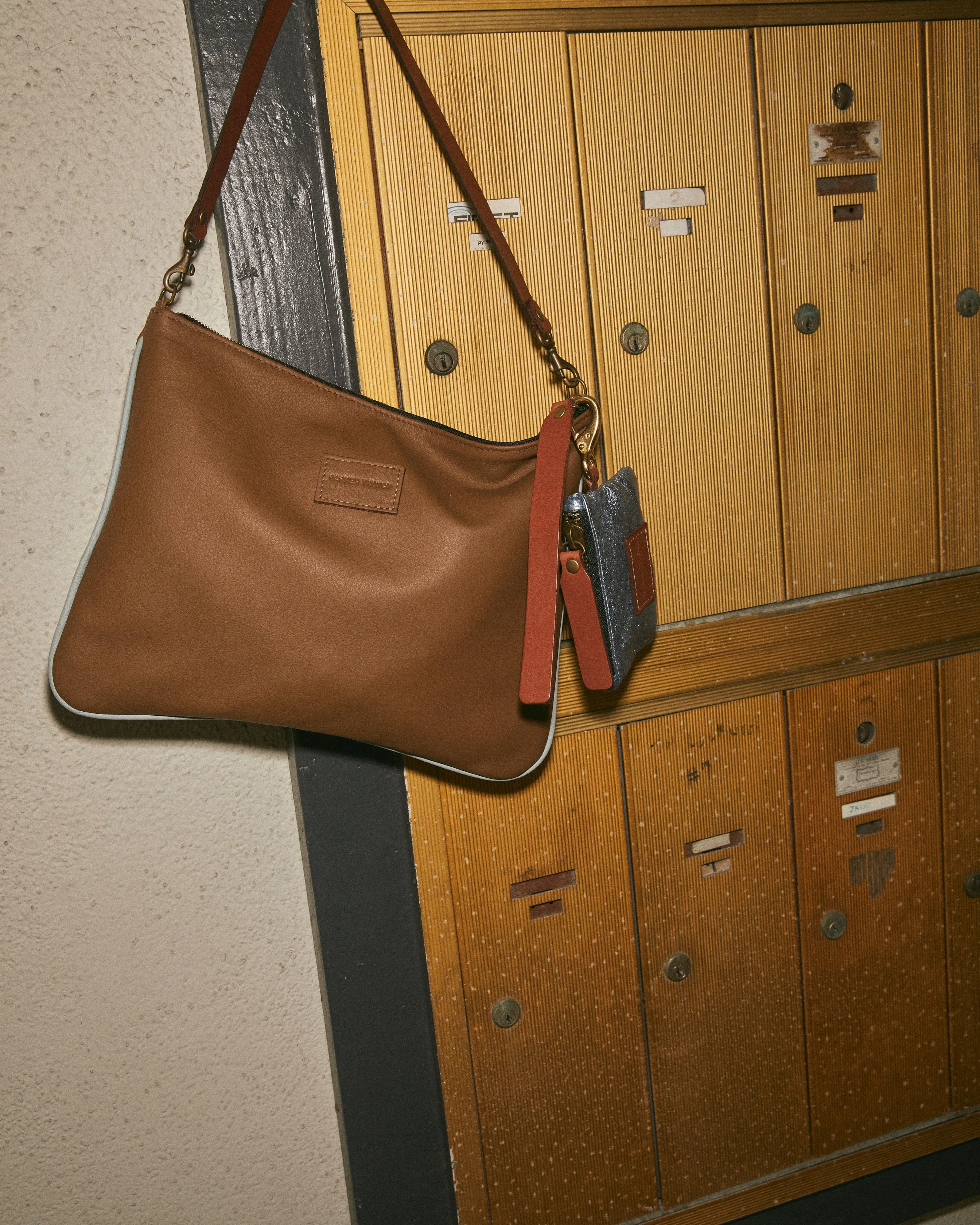 Lee - Leather Luggage with Light Blue Piping sold by Parker Thatch product image thumbnail 2